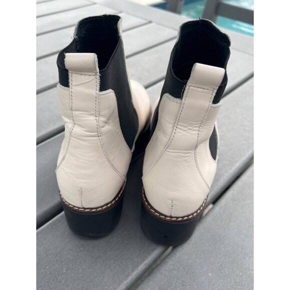 Anthropologie Dale Chelsea Women White Leather Platform Ankle Boots Size 40(9.5) - Picture 7 of 13